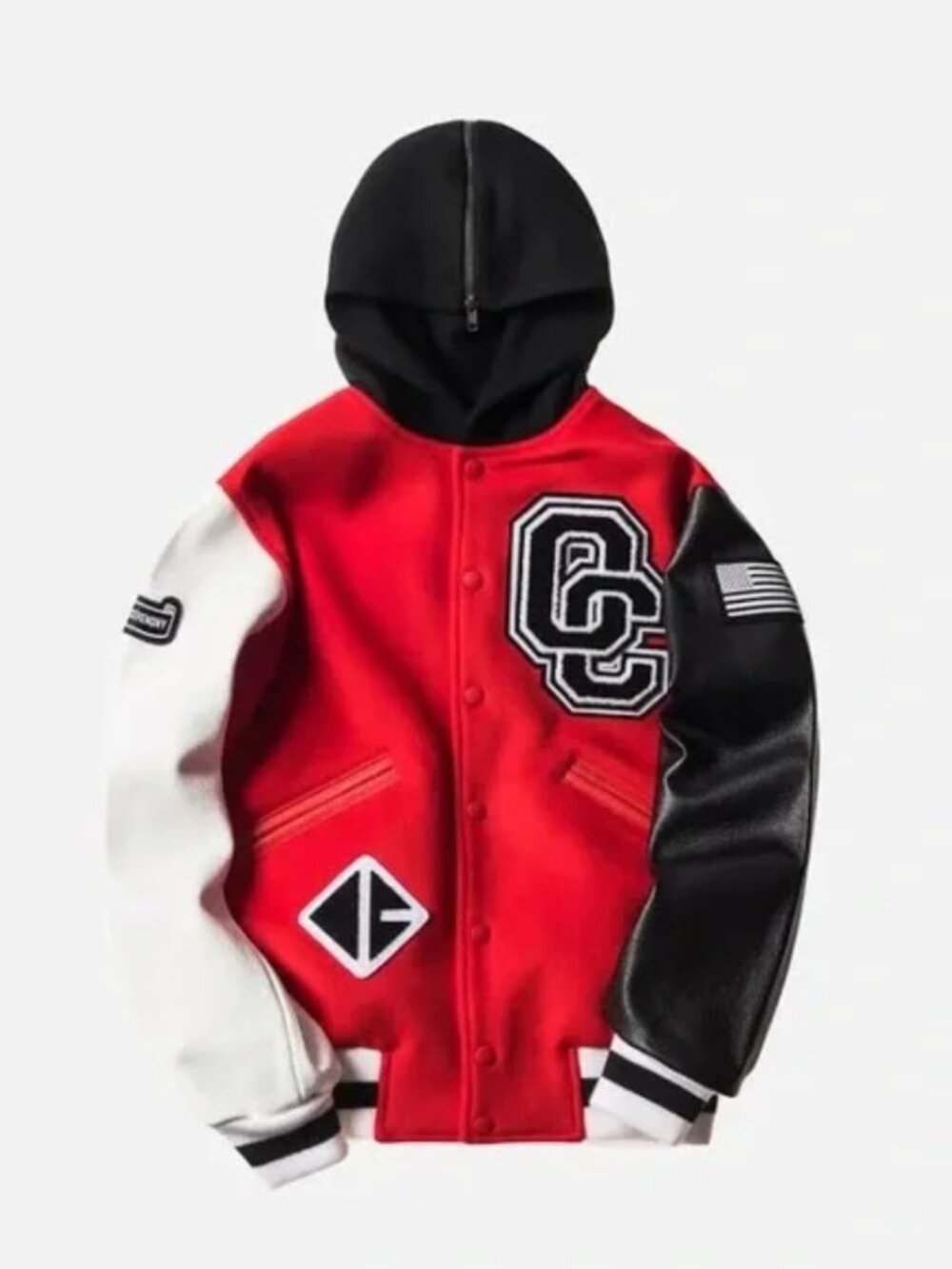 Opening Ceremony Red Limited Edition Hooded Varsity Bomber Jacket